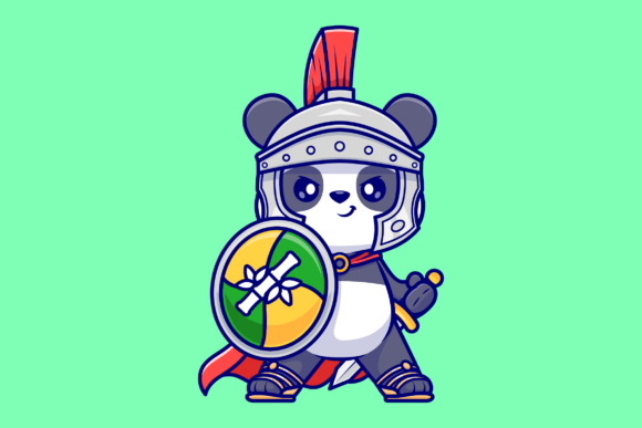 Download Cute Panda Knight with Shield and Sword - Premium Resources