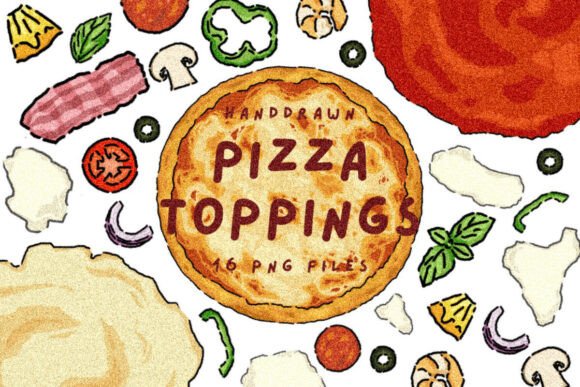 Download Hand Drawn Pizza Topping - Pizza Collection