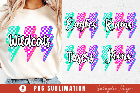 Download Mascot Team Checkered Lightning Neon PNG - Png Collection