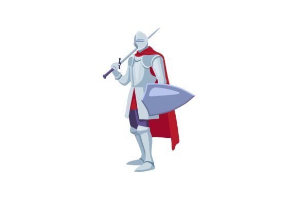 Download Armored Knight with Weapon. Vector Illus - Premium Resources
