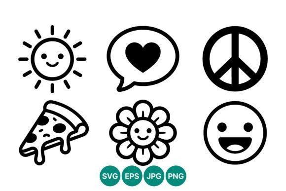 Download Smiling Sun Heart Peace Pizza Flower - Pizza Collection