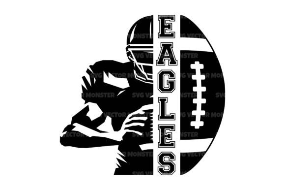 Download Eagles Football Player Half Monogram Svg - Play Collection