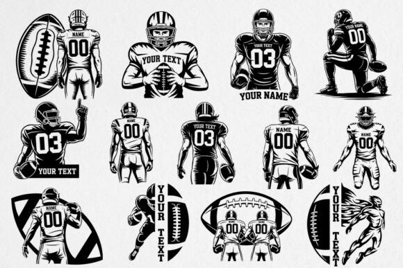 Download Custom Football Player SVG Bundle - Play Collection