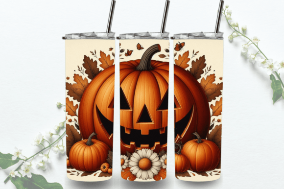 Download Gothic Spooky Pumpkin 20 Oz Tumbler Wrap - Premium Resources